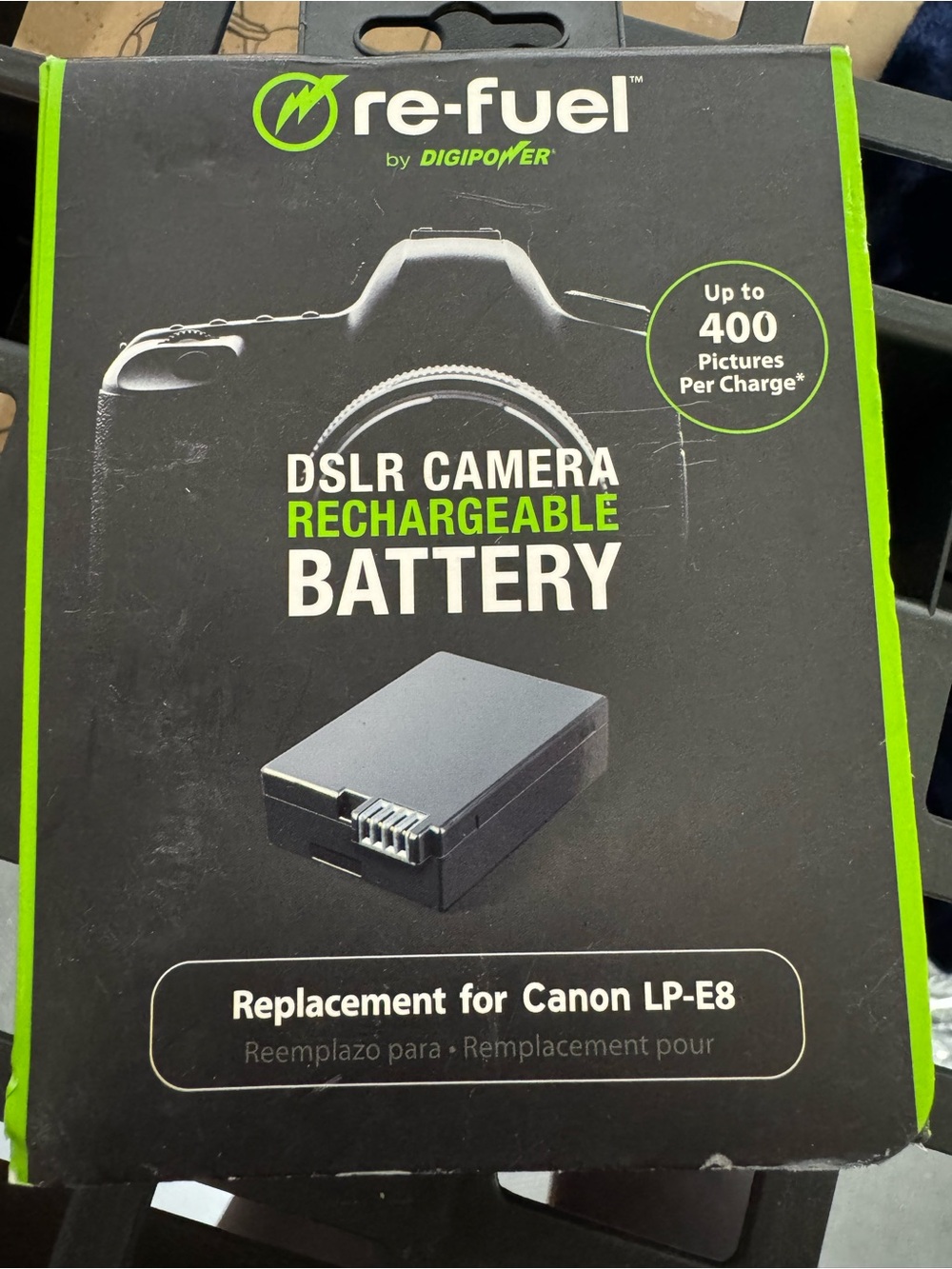DSLR Camera Rechargeable Battery (Black) - Replacement for Canon LP-E8